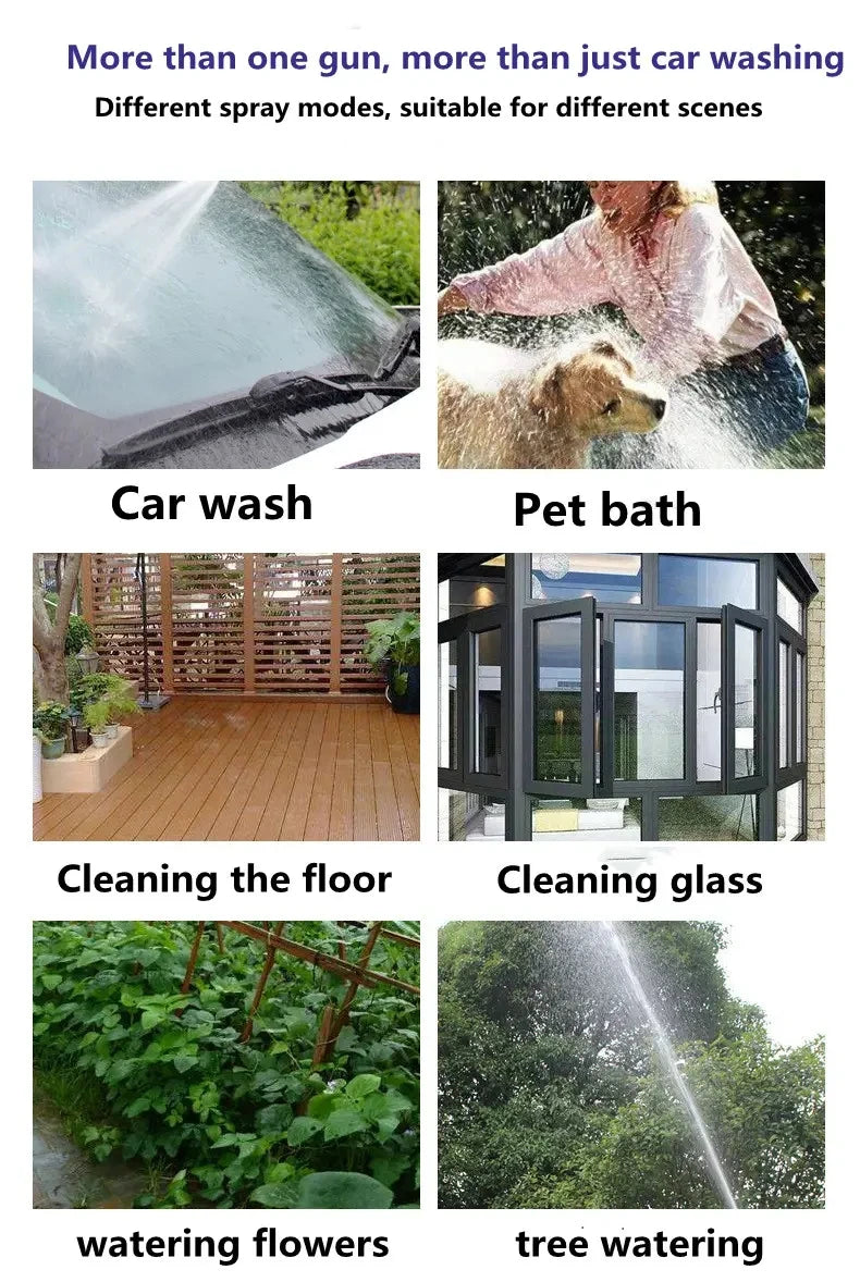 Portable High-Pressure Water Gun Adjustable Metal Cleaning Car Wash Machine Garden Watering Hose Nozzle Sprinkler Foam Water Gun