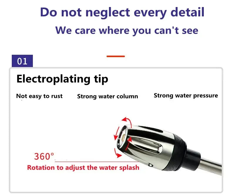 Portable High-Pressure Water Gun Adjustable Metal Cleaning Car Wash Machine Garden Watering Hose Nozzle Sprinkler Foam Water Gun