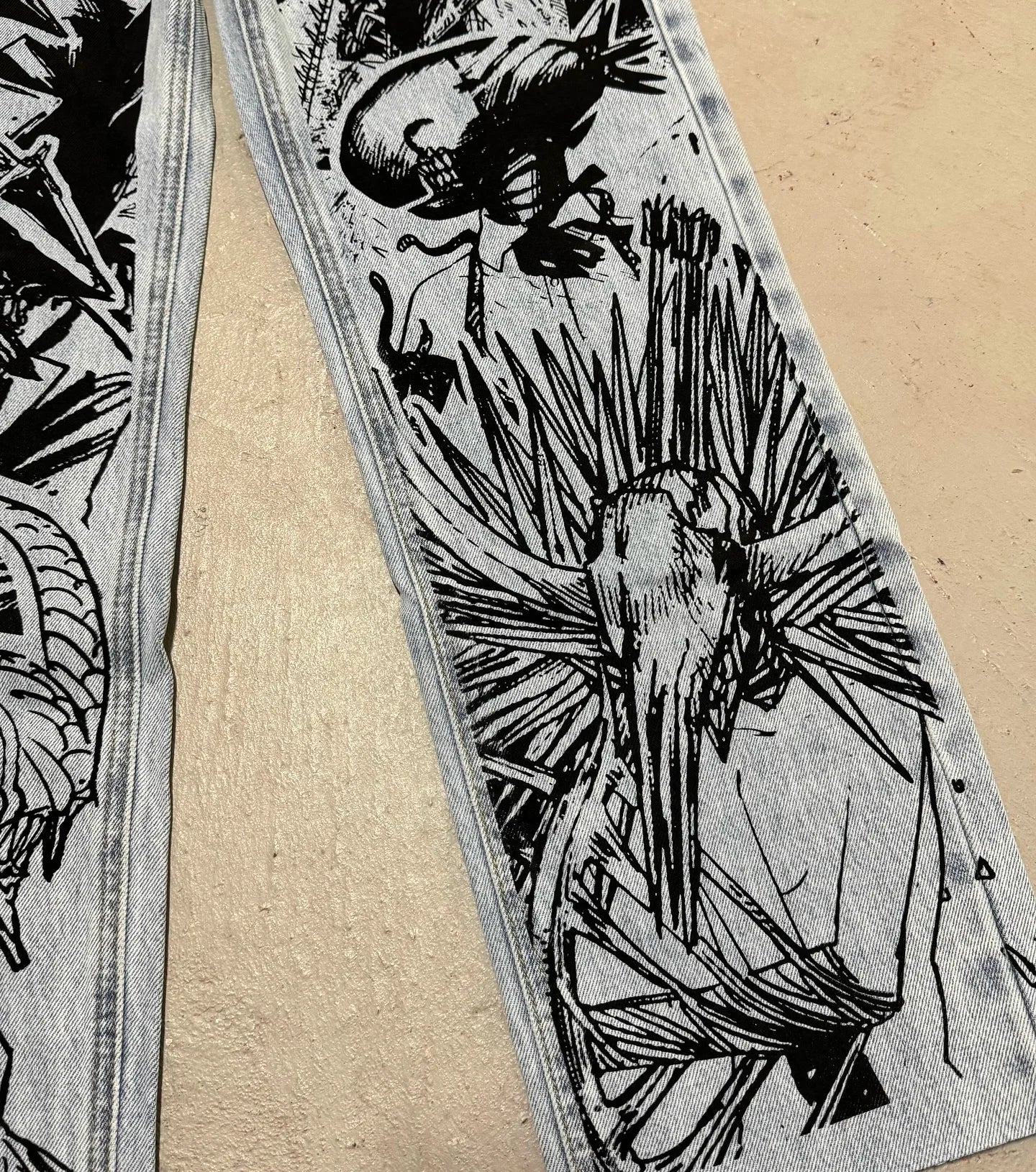 Harajuku Best Jujutsu Comic Jeans Streetwear Wide Leg Trouser Anime Baggy Jean High Waist Pants New Y2k Men Clothing